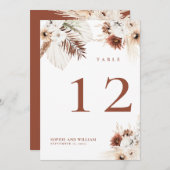 ボーホ フラワー テラコッタ テーブルナンバー (正面/裏面)