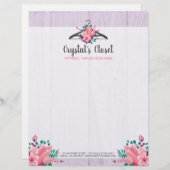 ボーホ フラワー ハンガー クローゼット ファッション ブティック レターヘッド (正面/裏面)