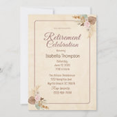 ボーホ フローラル リタイアメント パーティ セレブレーション 招待状 (正面)