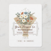 ボーホ ブックページ フラワーズ パーソナライズド アート 招待状 (正面)