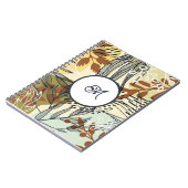 ボーホ ブラウン グリーン ゴールド リーフ ノートブック (左側)