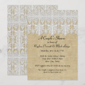 ボーホ プリント バーリアップ＆レース ジャンル ギャル ゆるふわ モダン モッズ スタイル 招待状 (正面/裏面)