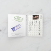 ボーホ ベージュ パスポート トラベル プロム ボール ワールド マップ 招待状 (内部)