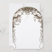 ボーホ ボヘミアンナ ルスティック ピーコック ヴィンテージ ラブ バーズ 招待状 (裏面)