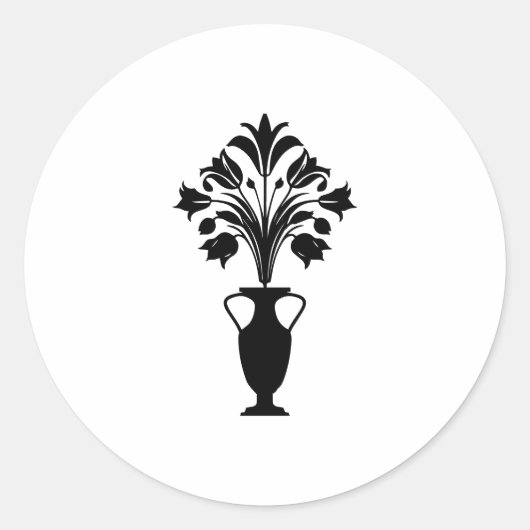 ボーホ ミッドセンチュリー フラワーポット ラウンドシール (正面)