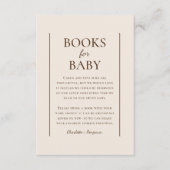 ボーホ ミニマリスト ベージュ ベイビーシャワー 本 赤ちゃんのための本 エンクロージャーカード (正面)