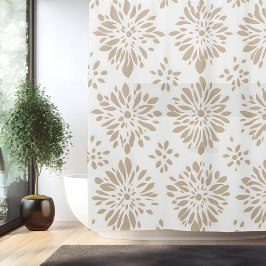 ボーホ ミニマリスト マンダラ シャワー カーテン