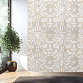 ボーホ ミニマリスト マンダラ シャワー カーテン