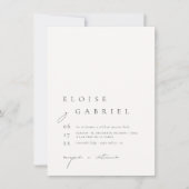 ボーホ ミニマリスト 結婚式 招待状 写真付き (正面)