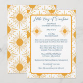 ボーホ リトル レイ オブ サンシャイン ニュートラル ベイビー シャワー 招待状 (正面/裏面)