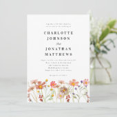 ボーホ リュスティック ワイルドフラワー フローラル QR コード 招待状 (スタンド正面)