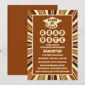 ボーホ レトロ グルーヴィー 卒業パーティー 招待状 (正面/裏面)