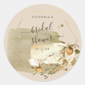 ボーホ ワイルドフラワー オータム ブライダルシャワー サンクス ラウンドシール (正面)