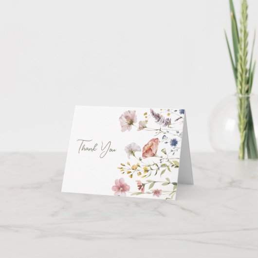 ボーホ ワイルドフラワー サンキューカード (正面)