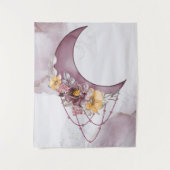 ボーホ 水彩 ムーンドリームキャッチャー タペストリー (正面)