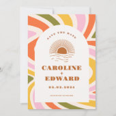 ボーホ 70年代 グルーヴィー ウェーブ サン セーブ・ザ・デート QRコード (正面)