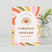 ボーホ 70年代 グルーヴィー ウェーブ サン セーブ・ザ・デート QRコード (スタンド正面)