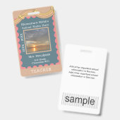 ボーホ chic 現代 レインボー オーダーメイド 教師 ID バッジ (表裏)