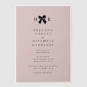 ボーミニマルイニシャル結婚ズ ベラム紙招待状 (正面)