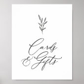 ボーミニマルーブライダルシャワーカードとギフトサイン ポスター (正面)