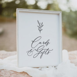 ボーミニマルーブライダルシャワーカードとギフトサイン ポスター