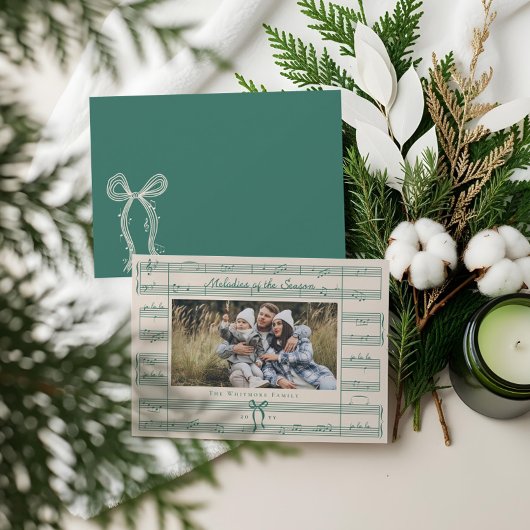 ボーミニマル・ファ・ラ・ラ・シート音楽写真クリスマス シーズンカード