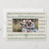 ボーミニマル・ファ・ラ・ラ・シート音楽写真クリスマス シーズンカード (正面)