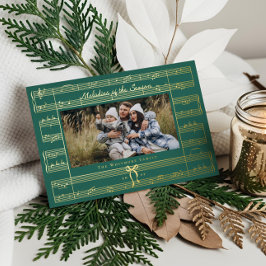 ボーミニマル・ファ・ラ・ラ・シート音楽写真クリスマス 箔シーズンカード