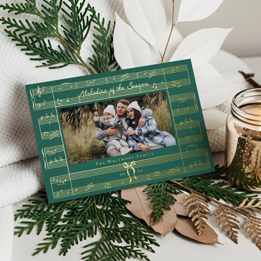 ボーミニマル・ファ・ラ・ラ・シート音楽写真クリスマス 箔シーズンカード