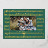 ボーミニマル・ファ・ラ・ラ・シート音楽写真クリスマス 箔シーズンカード (正面)