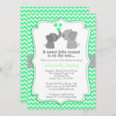 ボーミントエレファントベビーシャワー招待状チェブ362 招待状 (正面/裏面)