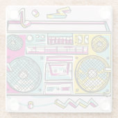 ボームファンキーボックカラフルス描デザイン ガラスコースター (裏面)