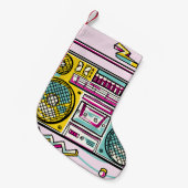 ボームファンキーボックカラフルス描デザイン スモールクリスマスストッキング (正面 (吊り時))