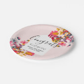 ボーモダンアーチピンクフローラ卒業パーティー ペーパープレート (アングル)