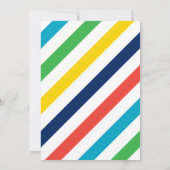 ボーモダンイシャワー用の青いベビースプリンクル 招待状 (裏面)