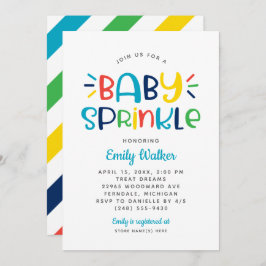 ボーモダンイシャワー用の青いベビースプリンクル 招待状