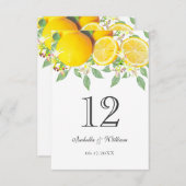 ボーモダンウォーター色レモンズ結婚テーブルカード 招待状 (正面/裏面)