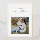 ボーモダンウ |写真シンプルのミニマルクリスマス 箔シーズンカード (正面)