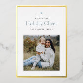 ボーモダンウ |写真シンプルのミニマルクリスマス 箔シーズンカード (正面)