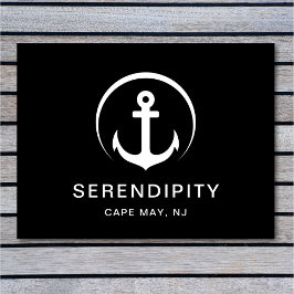 ボーモダント航海のいかりブラックカスタム ドアマット