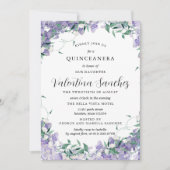 ボーモダンパープルエレガントフローラキンセアニェラ 招待状 (正面)