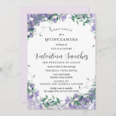 ボーモダンパープルエレガントフローラキンセアニェラ 招待状 (正面/裏面)