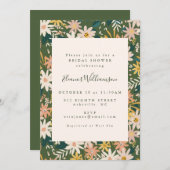 ボーモダンフローラピーチアンドグリーンブライダルシャワー 招待状 (正面/裏面)