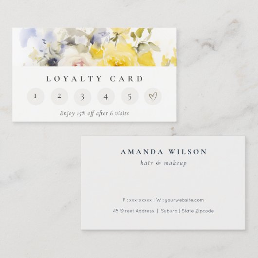 ボーモダンホカラフルバラフローラ6パンチロイヤリティ 名刺 (正面/裏面)