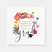 ボーモダンホホワイトアーチフローラ卒業パーティー スタンダードカクテルナプキン (正面)