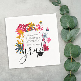 ボーモダンホホワイトアーチフローラ卒業パーティー スタンダードカクテルナプキン