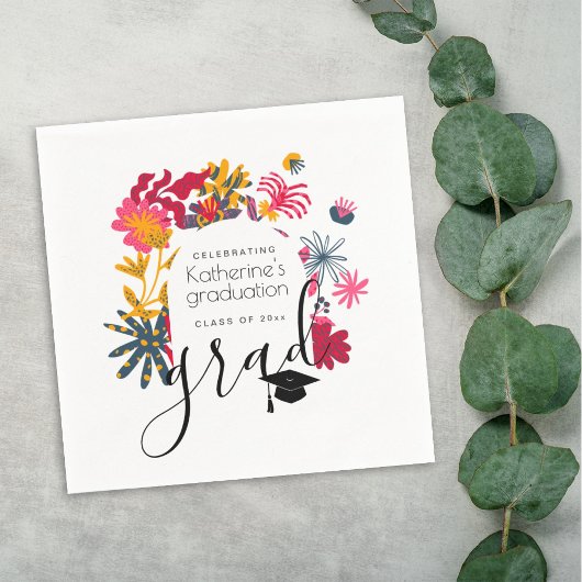 ボーモダンホホワイトアーチフローラ卒業パーティー スタンダードカクテルナプキン