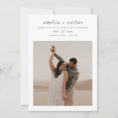 ボーモダンースタイルシンプル&エレガント2写真結婚s 招待状 (正面)