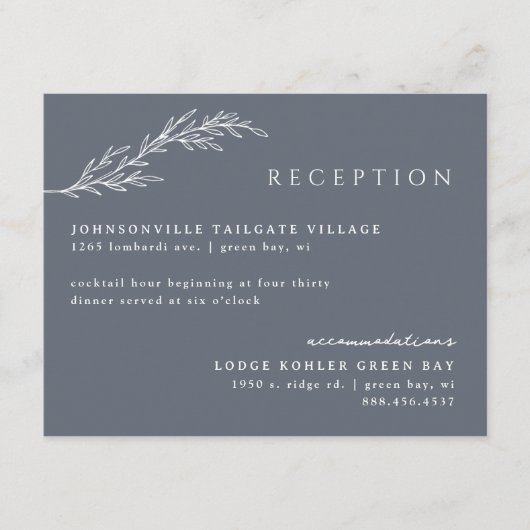 ボーモダンーフローラの概要深いブルー エンクロージャーカード (正面)