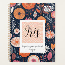 ボーモダンーフローラデザインインネイビー&ピーチ